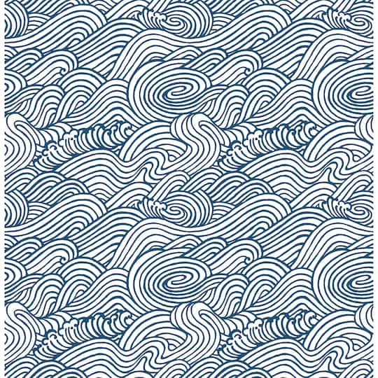 NuWallpaper Navy Saybrook Peel & Stick Wallpaper
